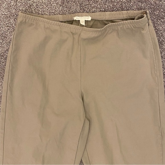 Eileen Fisher Women's Pants Side Zipper Elastic Waist Beige Petite Size PS - Picture 3 of 13